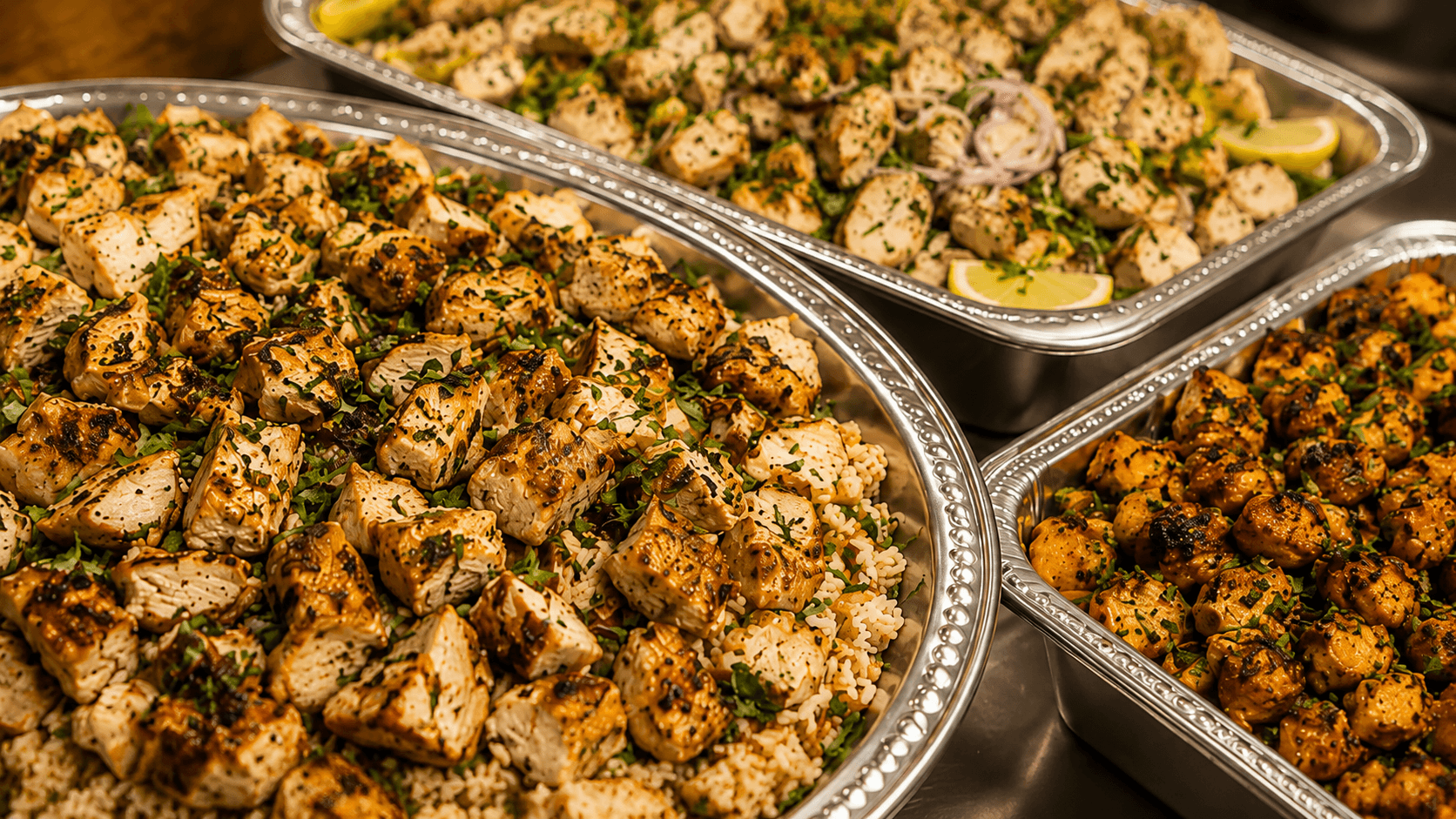 Chopped chicken trays from Cham-Ya