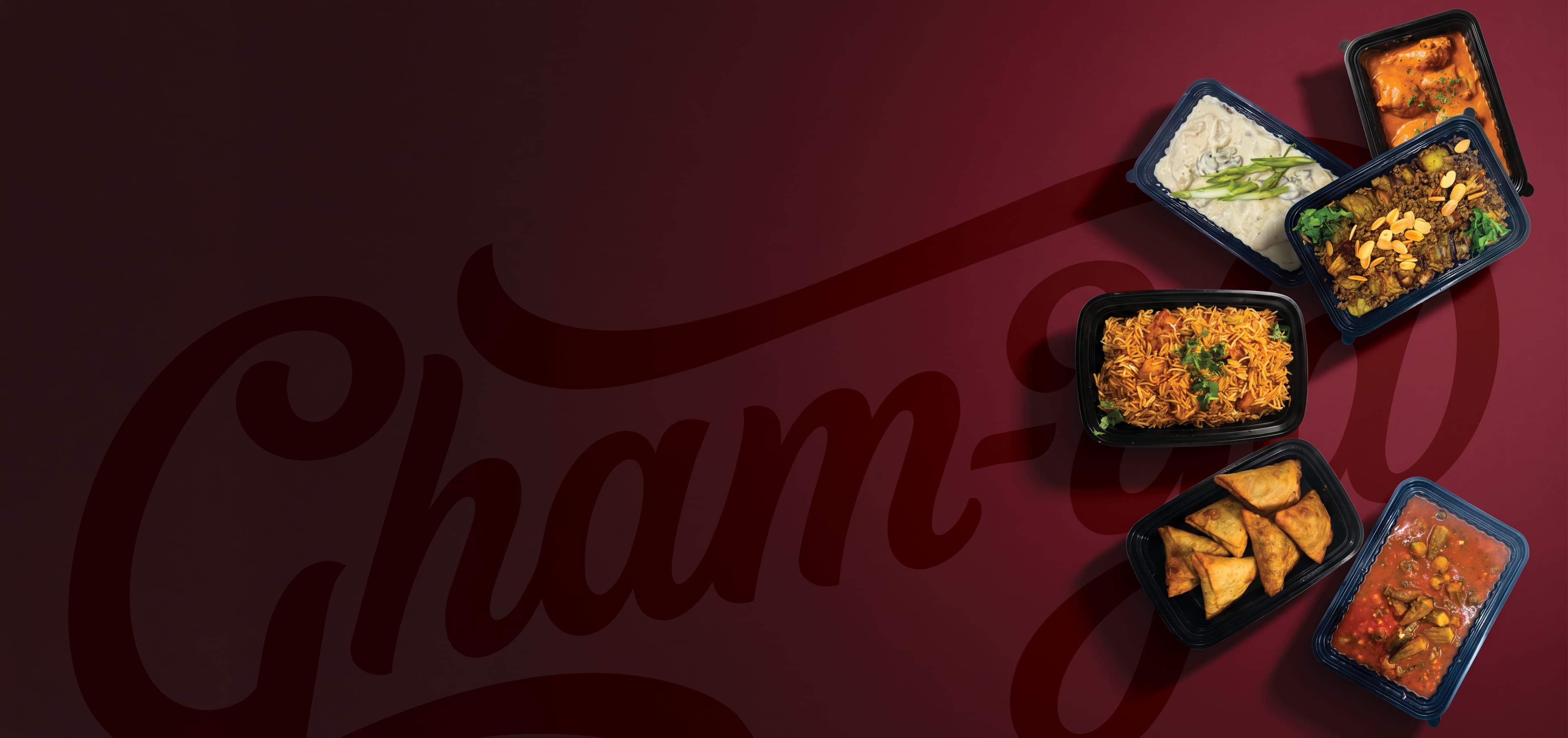 Prepared frozen meals arranged by Cham-Ya